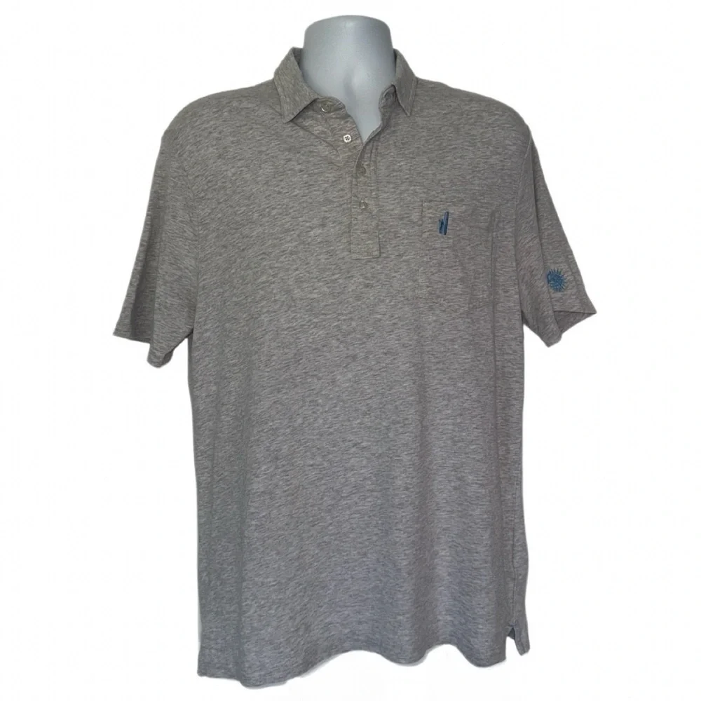 johnnie-O Heather Gray Polo Shirt - Picture 1 of 12